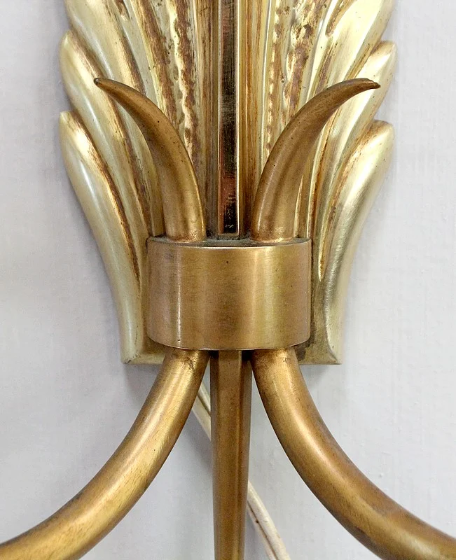 Paire d’Appliques en Bronze Doré – 1950