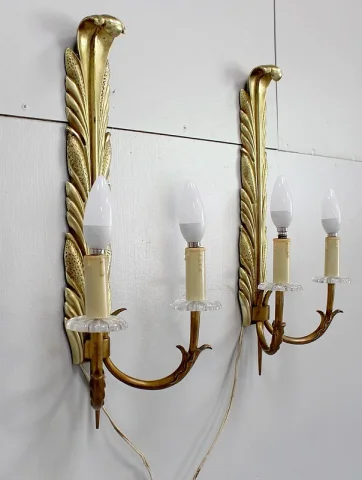 Paire d’Appliques en Bronze Doré – 1950