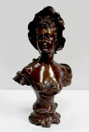 BRONZE BUST signed MESLAIS