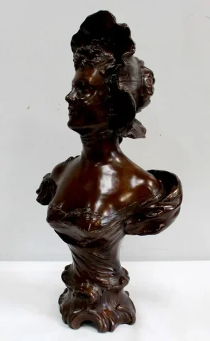 Bronze « Femme au Chapeau », de Meslais – Début XXe