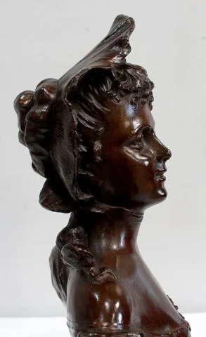 Bronze « Femme au Chapeau », de Meslais – Début XXe