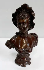 BRONZE BUST signed MESLAIS