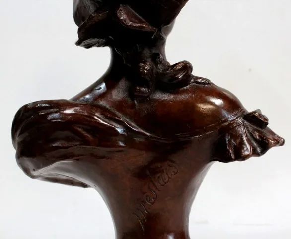 Bronze « Femme au Chapeau », de Meslais – Début XXe