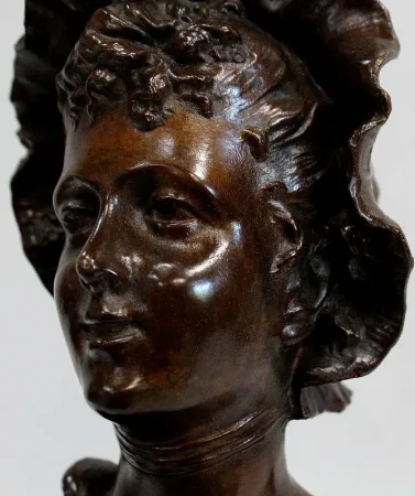 BRONZE BUST signed MESLAIS