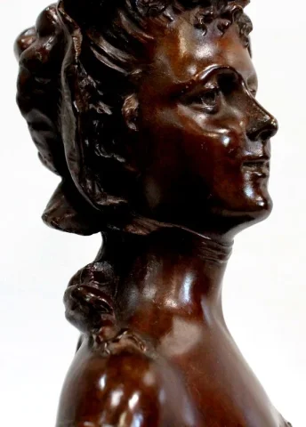 Bronze « Femme au Chapeau », de Meslais – Début XXe