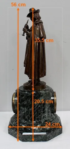 Pendule en Bronze et Marbre « Le Joueur de Flûte », de C-A. Calmels – 2ème partie XIXe