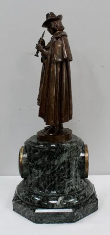 Pendule en Bronze et Marbre « Le Joueur de Flûte », de C-A. Calmels – 2ème partie XIXe