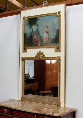 Grand Miroir Trumeau, style Louis XVI - 2ème moitié du XIXe