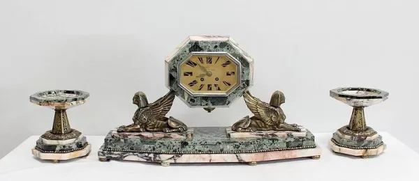 ART DECO ZEITRAUM-MANTEL-GARNITUR