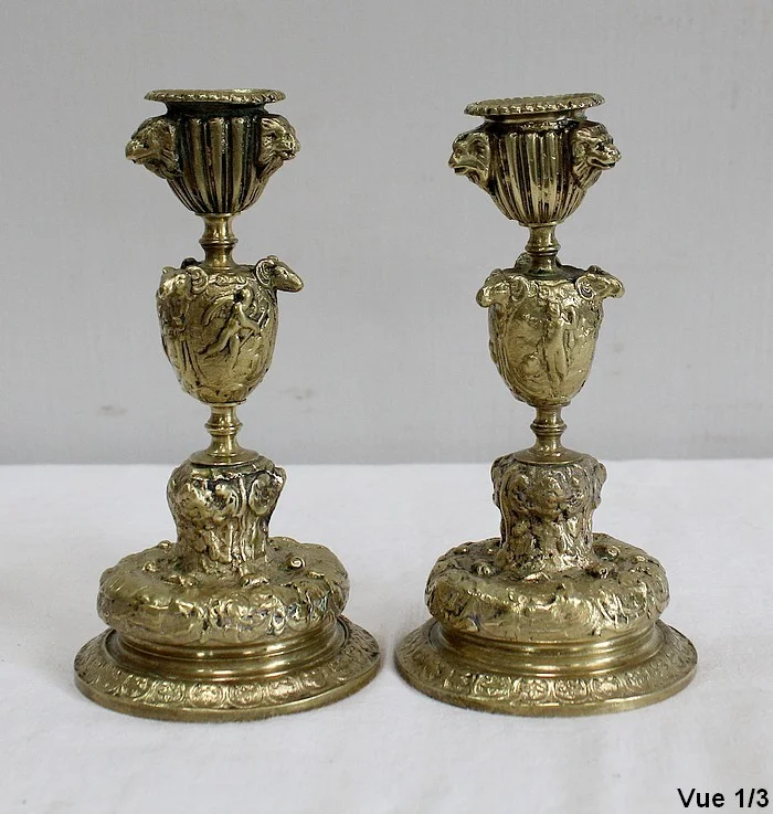 Paire de Bouts de Table  en Bronze – Fin XIXe
