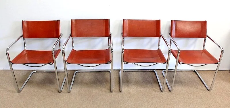 LEATHER ARMCHAIRS signed MATTEO GRASSI
