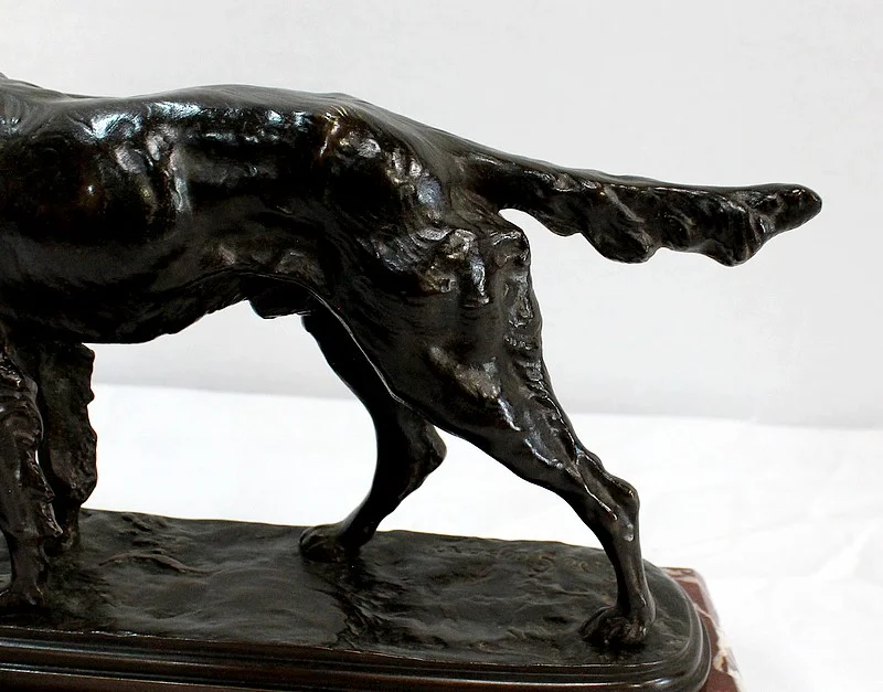 Bronze « Chien de Chasse à l’arrêt » de E. de Gaspary – Fin XIXe