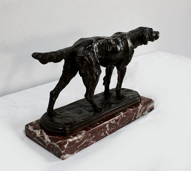 Bronze « Chien de Chasse à l’arrêt » de E. de Gaspary – Fin XIXe