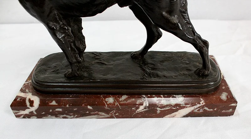 Bronze « Chien de Chasse à l’arrêt » de E. de Gaspary – Fin XIXe