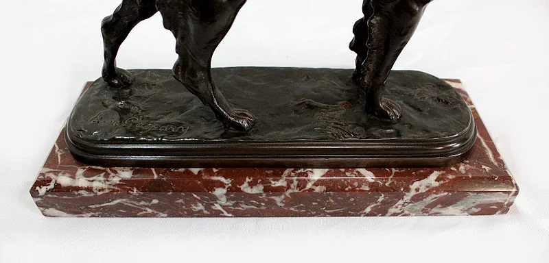 Bronze « Chien de Chasse à l’arrêt » de E. de Gaspary – Fin XIXe