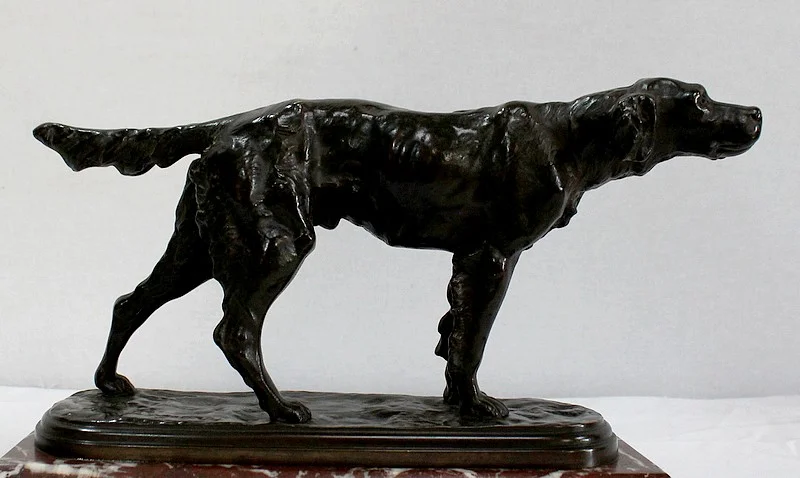 Bronze « Chien de Chasse à l’arrêt » de E. de Gaspary – Fin XIXe