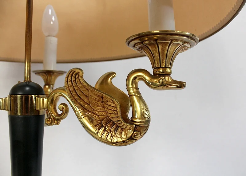 Importante Lampe en Laiton Doré, style Empire - Début XXe