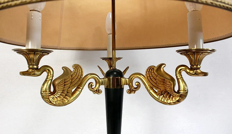 Importante Lampe en Laiton Doré, style Empire - Début XXe