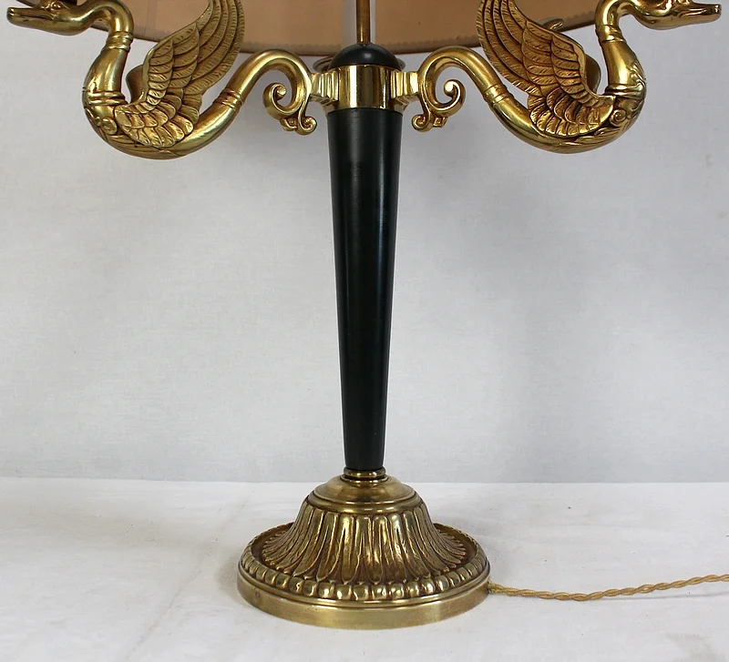 Importante Lampe en Laiton Doré, style Empire - Début XXe