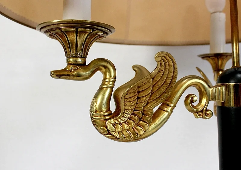 Importante Lampe en Laiton Doré, style Empire - Début XXe