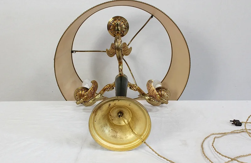 Importante Lampe en Laiton Doré, style Empire - Début XXe