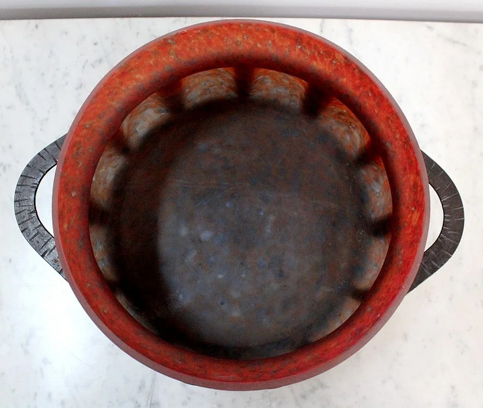 PLATO GRANDE DE HIERRO Y VIDRIO FORJADO