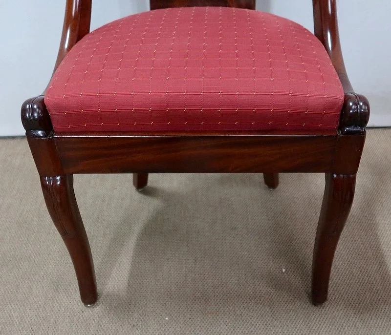 Suite de quatre Chaises Gondoles en Acajou, époque Restauration – 1ère partie du XIXe