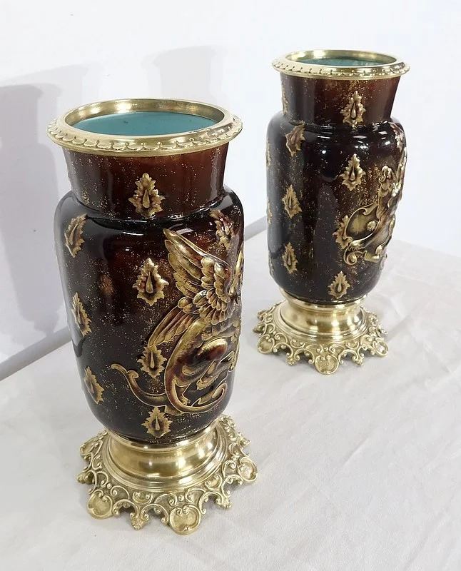 PAIR OF VASES  by Edouard GILLES
