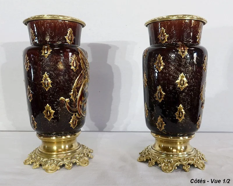 PAIR OF VASES  by Edouard GILLES