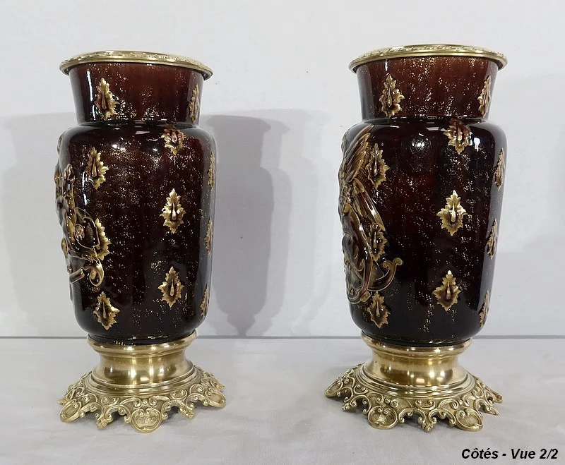 PAIR OF VASES  by Edouard GILLES