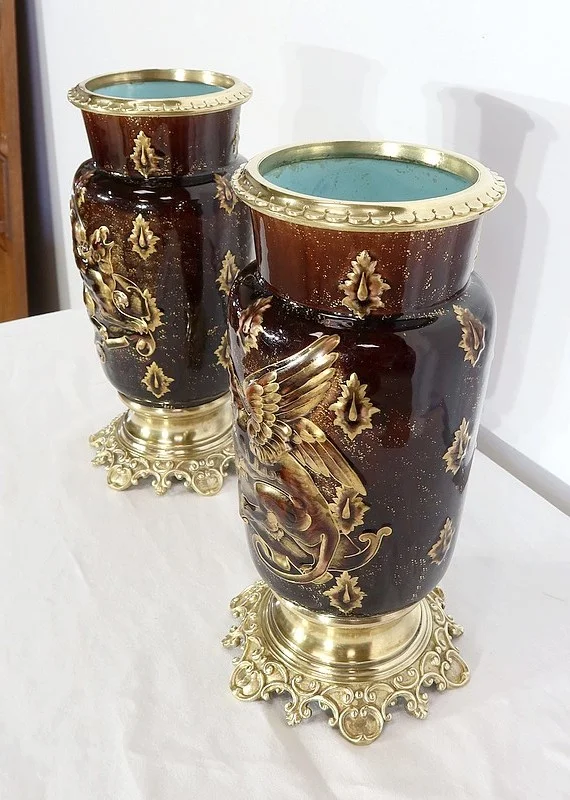 PAIR OF VASES  by Edouard GILLES