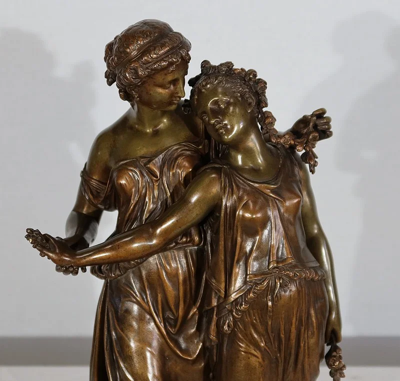 Important Bronze « Jeunes Romaines » de H. Dumaige – XIXe