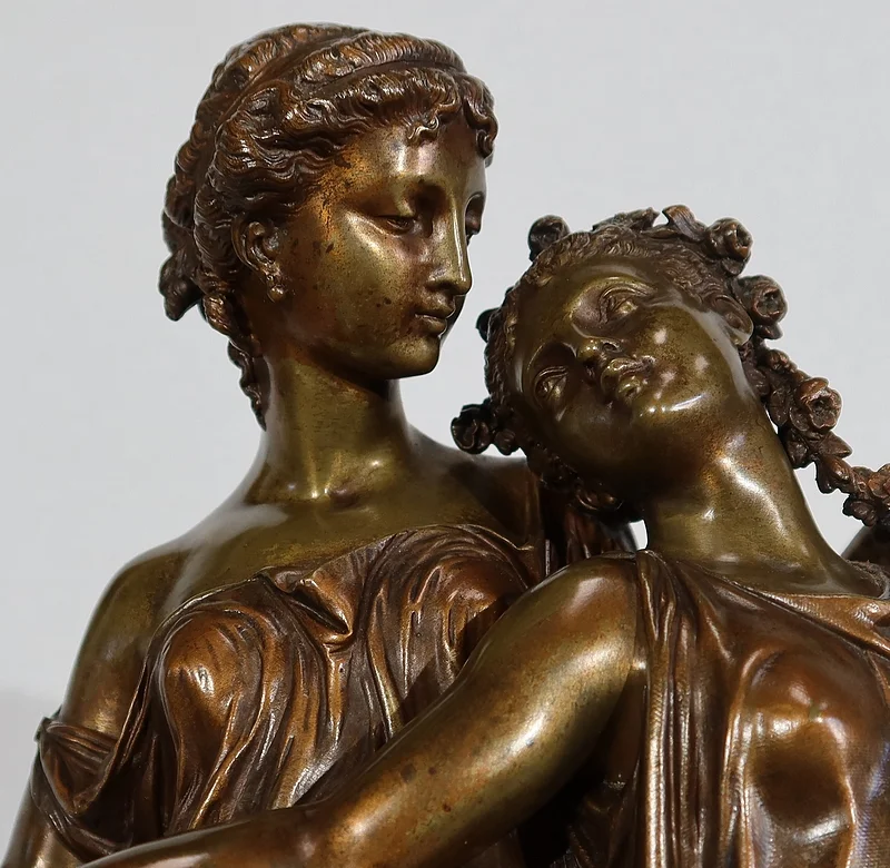 Important Bronze « Jeunes Romaines » de H. Dumaige – XIXe