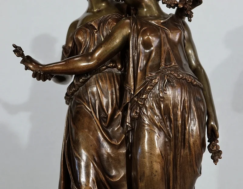 Important Bronze « Jeunes Romaines » de H. Dumaige – XIXe