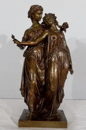 BRONZE GROUP signed by Etienne Henri Dumaige