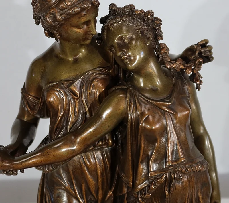 Important Bronze « Jeunes Romaines » de H. Dumaige – XIXe