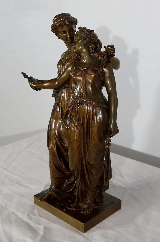 Important Bronze « Jeunes Romaines » de H. Dumaige – XIXe