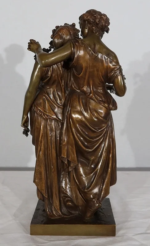 Important Bronze « Jeunes Romaines » de H. Dumaige – XIXe