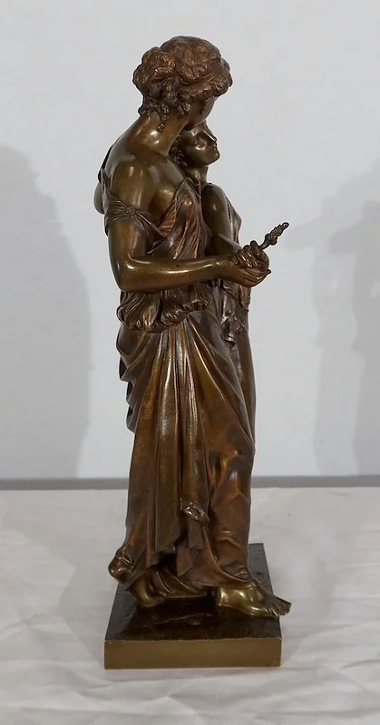 Important Bronze « Jeunes Romaines » de H. Dumaige – XIXe