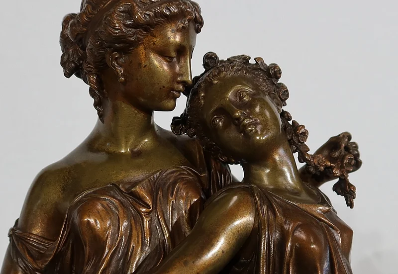 Important Bronze « Jeunes Romaines » de H. Dumaige – XIXe