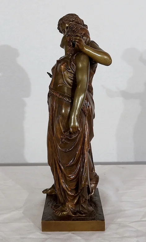 Important Bronze « Jeunes Romaines » de H. Dumaige – XIXe