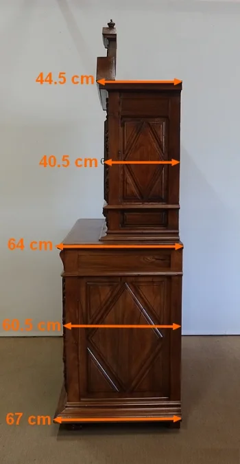 Buffet deux corps diminutif en Noyer, Renaissance – XVIIe