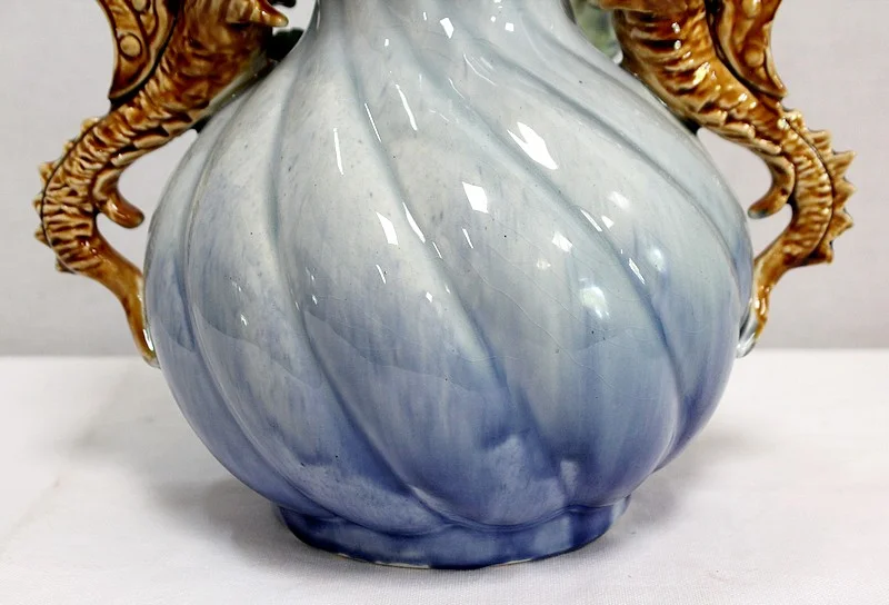 BARBOTINE JARDINIERE AND VASES