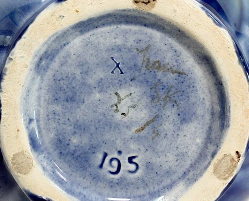 BARBOTINE JARDINIERE AND VASES