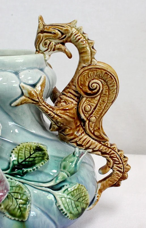 BARBOTINE JARDINIERE AND VASES