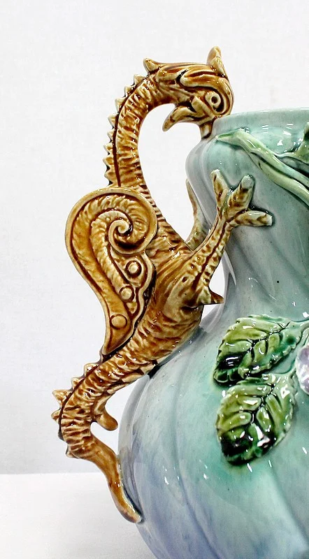 BARBOTINE JARDINIERE AND VASES
