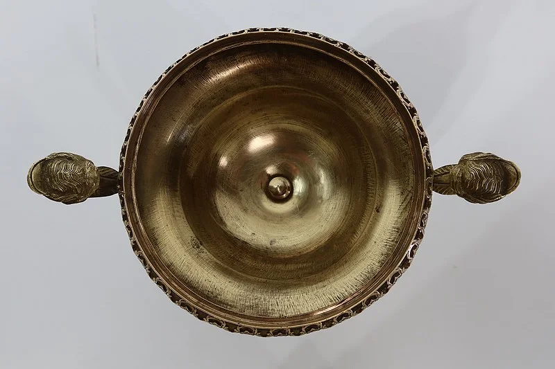 Coupe en Bronze et Porcelaine à décors fleuris – Fin XIXe