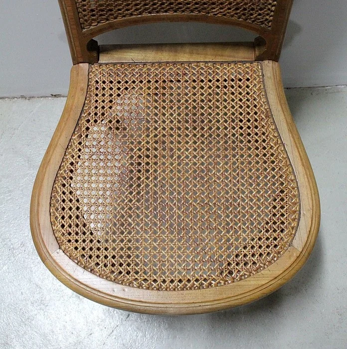 Paire de Chaises Cannées, en Merisier Blond massif - 1920/1930