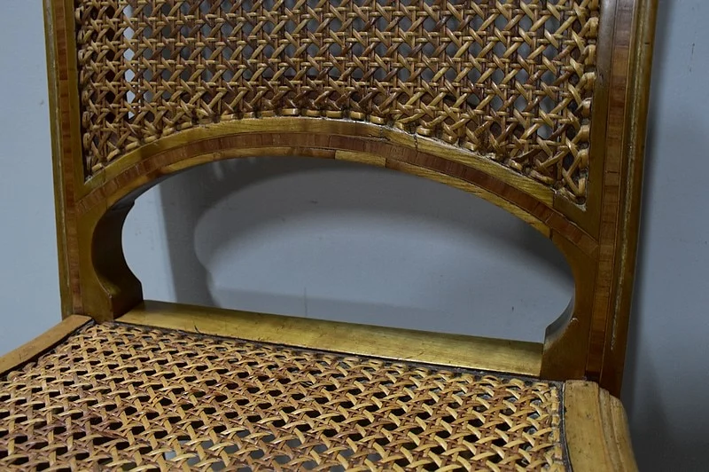 Paire de Chaises Cannées, en Merisier Blond massif - 1920/1930
