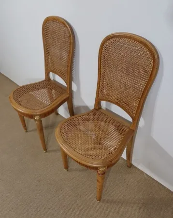 PAIR OF CANE CHAIRS